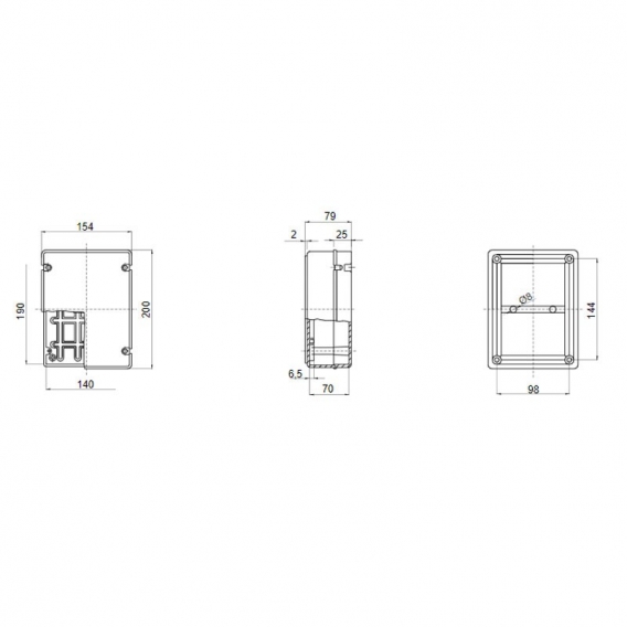 Gewiss externe Abzweigdose mit transparentem Deckel 190x140x70 GW44427