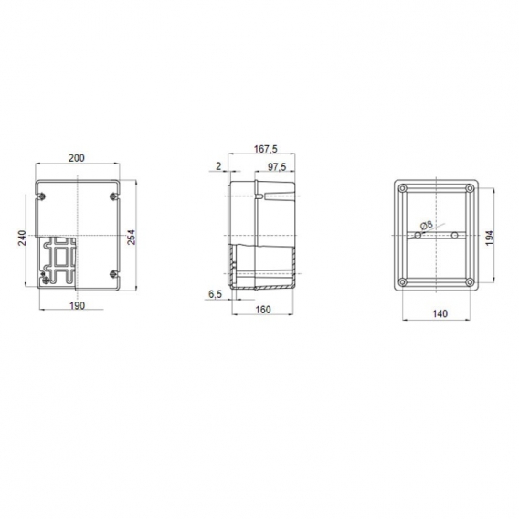 Gewiss Außenbox mit transparentem Deckel 240x190x160 GW44438