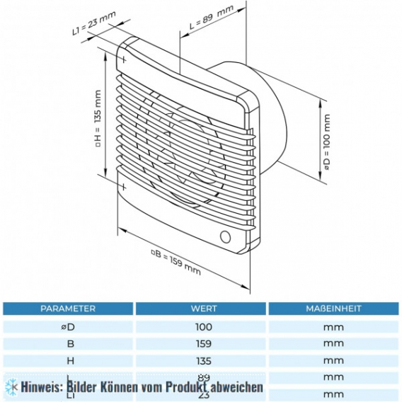 Axialventilator Albatros 100 Silencio FS