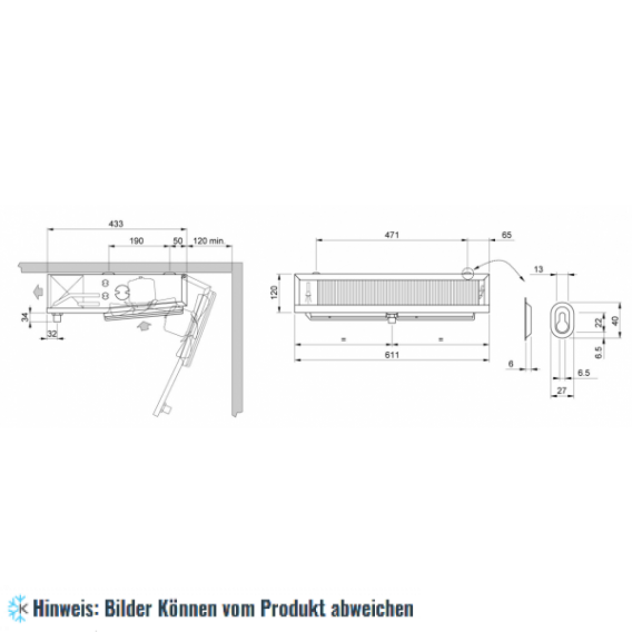 Verdampfer ECO EVS-131ED, 1.01 kW, 520 m3/h, Lüfter 2x200 mm, el. Abtauung