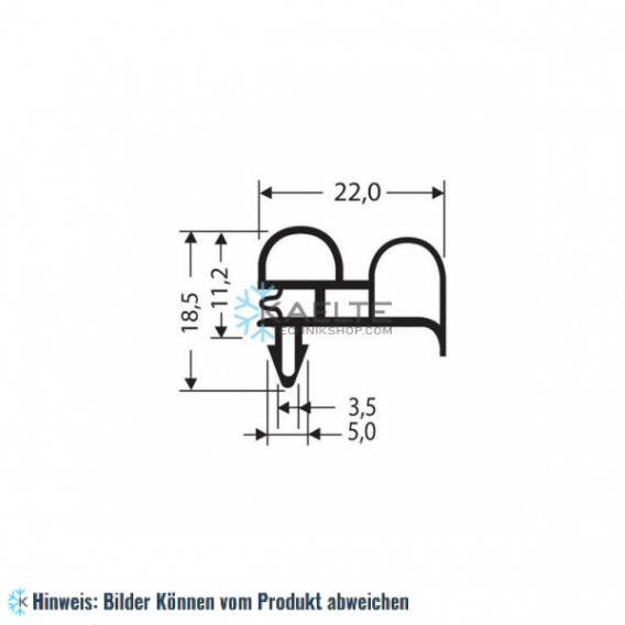 Eindrückprofil PVC weiß L ＝ 2,55 m