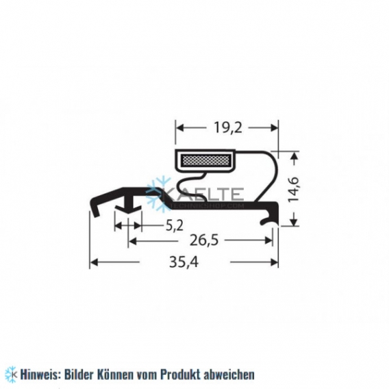 Eindrückprofil PVC schwarz L ＝ 2,6 m mit Magnet B25