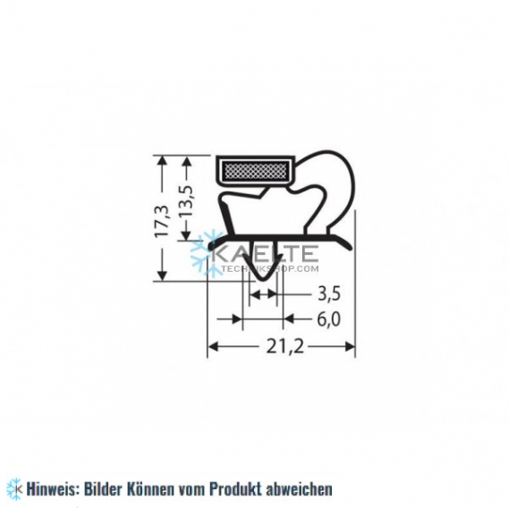 Eindrückprofil PVC grau L ＝ 2,5 m mit Magnet M25