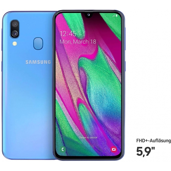 Samsung Smartphone 15cm (5,9 Zoll) A405F Galaxy A40, LTE, 64GB Speicher, Farbe: Blau