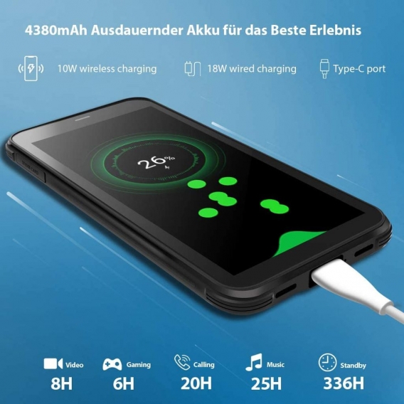 Blackview BV6300 Pro Handys, Robustes Smartphone Helio P70 6GB + 128GB 4380 mAh Android 10.0 NFC IP68 Wasserdicht Handy (Grün)