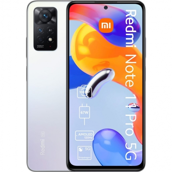 Xiaomi Redmi Note 11 Pro 5G Handy 6GB 64GB 108Mpx 6,67" 120Hz NFC Dual SIM Smartphone Polar White