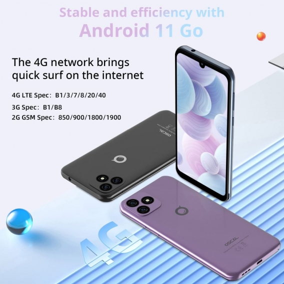 Blackview 4G Smartphone ohne Vertrag  OSCAL C20 PRO, 6,088 Zoll Waterdrop HD+ Bildschirm, Android 11 Dual SIM Handy, Quad-Core 2