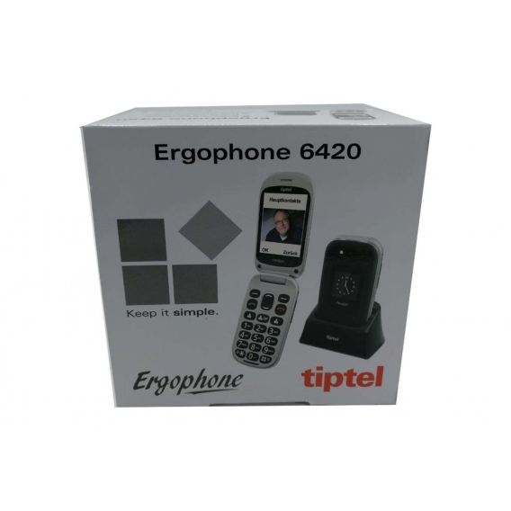 Tiptel Ergophone 6420 black Klapphandy 2,8 Zoll Großtastentelefon Seniorenhandy