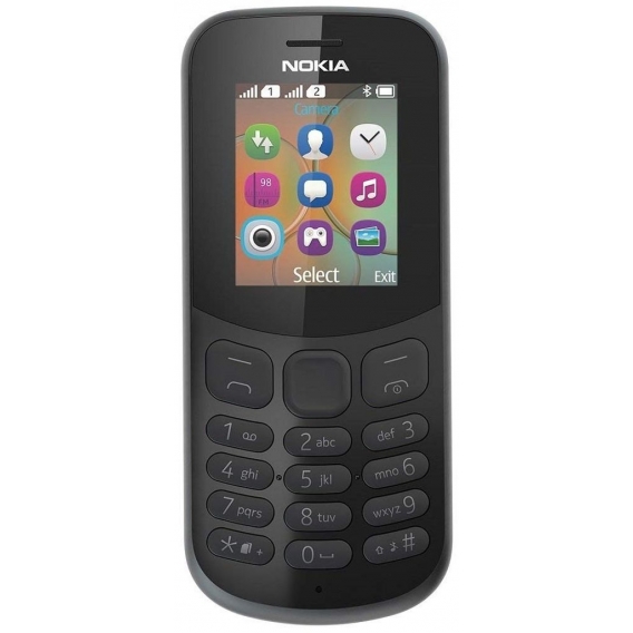 Nokia 130 (2017) mit 1,8" (4,57 cm) Dual SIM,  Bluetooth, 1020 mAh, Schwarz