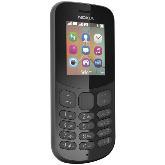 Nokia 130 (2017) mit 1,8" (4,57 cm) Dual SIM,  Bluetooth, 1020 mAh, Schwarz