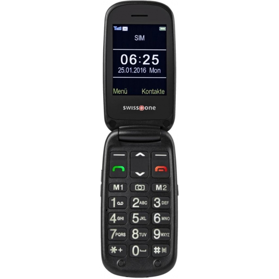 Swisstone BBM 625 2.4" Schwarz - Silber - Mobiltelefon - Klappbar - 0,3 MP