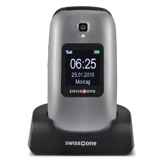 Swisstone BBM 625 2.4" Schwarz - Silber - Mobiltelefon - Klappbar - 0,3 MP