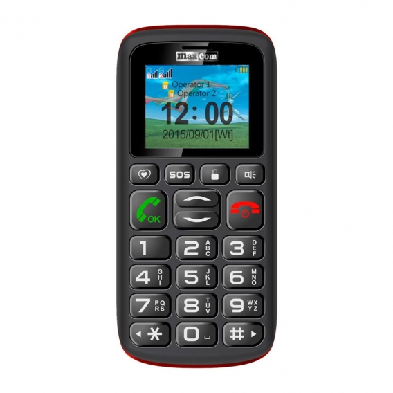 Maxcom MM428 - Balken - Dual-SIM - 4,57 cm (1.8 Zoll) - Bluetooth - 800 mAh - Schwarz - Rot Maxcom