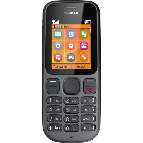 Nokia 100 Handy 4,6 cm (1,8 Zoll) Display, Radio) phantom schwarz, Farbe:schwarz, Zustand:Neu in