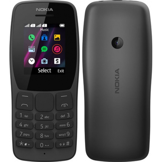 Nokia 110, Balken, Dual-SIM, 4,5 cm (1.77 Zoll), 0,3 MP, 800 mAh, Schwarz