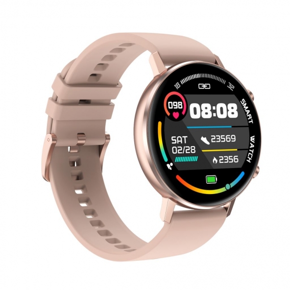 Levowatch F-Series Smartwatch (3,3 cm/1,3 Zoll, HD-Display, magnetisches Ladekabel, Musiksteuerung, Wrist-Control, Echtzeit-Herz