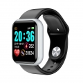 Smartwatch, Bluetooth Smart Watch Wasserdichte IP67 Pulsuhr BT Fitness Tracker, Silber Schwarz