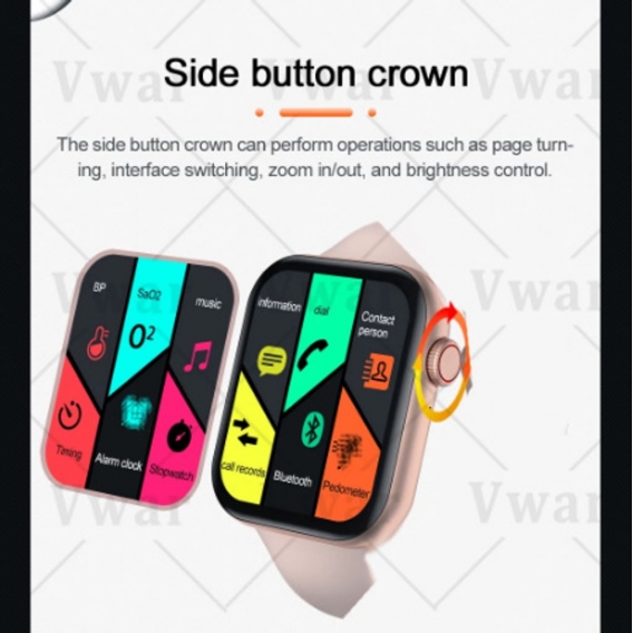 Bluetooth Call Smart Watch mit Encoder-Taste 1,78 Zoll HD-Bildschirm Customd Dial FK78 Smartwatch K8 Max für iOS Android Rosa