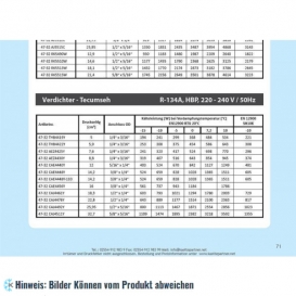 More about Kompressor Tecumseh THB4419Y (POE), HBP - R134A, 220-240V/1Ph/50Hz