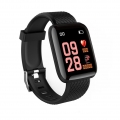 1,3-Zoll-Bildschirm Herzfrequenzmesser Schrittzähler Sport Smart Bracelet für Android iOS-Schwarz