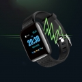 1,3-Zoll-Bildschirm Herzfrequenzmesser Schrittzähler Sport Smart Bracelet für Android iOS-Schwarz