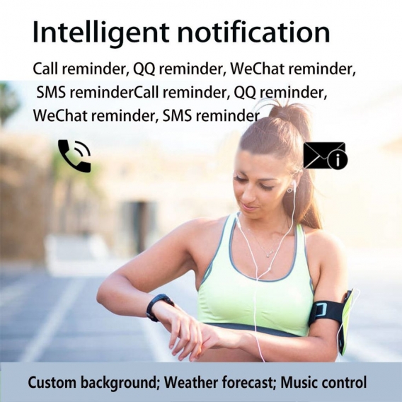 M6 Smart Sports Bracelet Watch 0,96-Zoll-TFT-Bildschirm BT4.0 Fitness Tracker IP67 Wasserdichter Schlaf- / Herzfrequenz- / Blutd