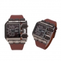OULM Luxus Quarzuhr Maenner Platz Dial Lederband Uhren Maennliche Antike Armbanduhr
