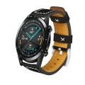 22mm Leder Uhrenarmband Quick Release Ersatz Uhrenarmband Smart Watch Band fuer Maenner Frauen Kompatibel mit HUAWEI WATCH GT 2 