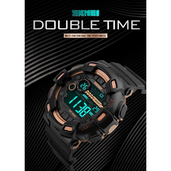 SKMEI 1243 Digitale Elektronische Herrenuhr Mode Laessig Outdoor Sports Maennliche Armbanduhr Dual Time Datum Woche Countdown Ch