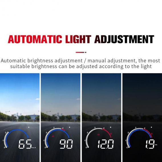 Auto Head Up Display, 3.5 ”auto Universal HUD  II Interface Tacho Fahrzeug Geschwindigkeit Überdrehzahl Warnung Laufleistung Mes