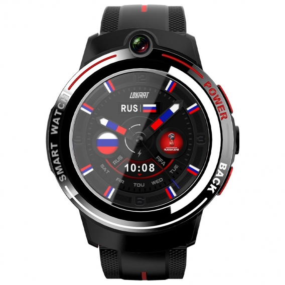 LOKMAT LOK02 1,39 Zoll 4G Smart Watch 3 GB + 32 GB Full Touch Face Entsperren von Dual-Kamera-Musik er Video-Chat Herzfrequenzue