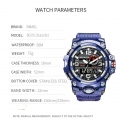 SMAEL 8035 (Dazzle) Multifunktionale Brilliant Herren Sport Casual Uhr 50M Wasserdichte Elektronische Digitale Armbanduhr mit Le