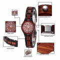 Damenuhr aus Holz REDEAR Analoge Quarzuhr Sandelholz Leichte klassische Freizeituhren Vintage Armbanduhr