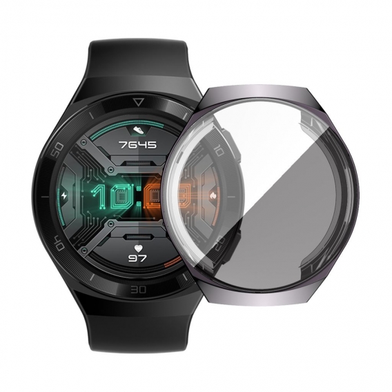 TPU Smart Watch Case Stossfeste Schutzuhr Kratzfeste Smartatch-Abdeckung mit Displayschutzfolie Kompatibel mit HUAWEI WATCH GT 2