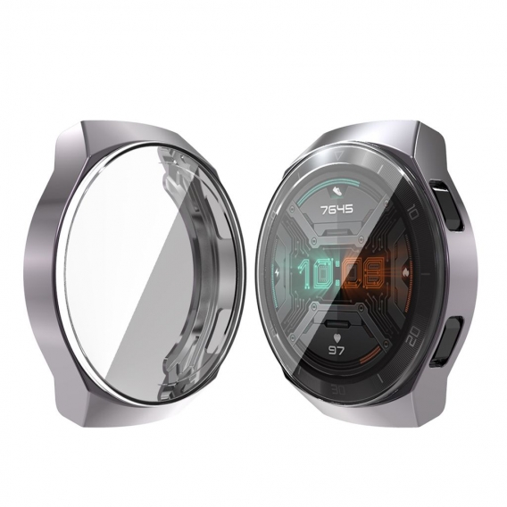 TPU Smart Watch Case Stossfeste Schutzuhr Kratzfeste Smartatch-Abdeckung mit Displayschutzfolie Kompatibel mit HUAWEI WATCH GT 2