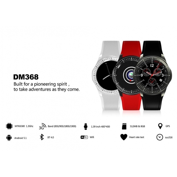 Smart Bracelet Watch GPS 3G Wifi Touchscreen-Kamera SF-DM368 Rot