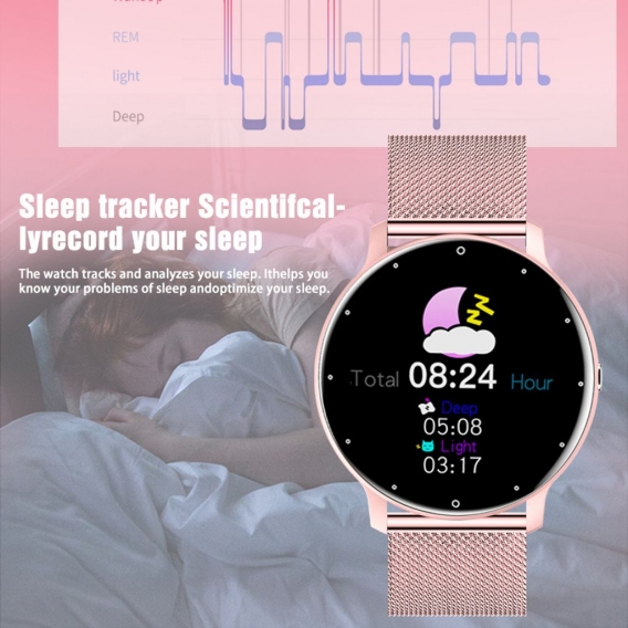 Smart Watch Damen Fitness Tracking Herzfrequenz Blutdruck voll