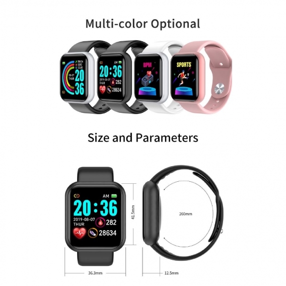 Pyzl 2020 Neue Fitness Tracker Smart Watch Männer Frauen Kinder Herzfrequenz Blutdruck Smartwatch Bluetooth Connect Fitness Bewe