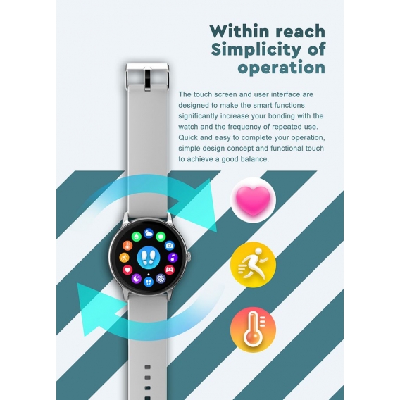 Z12 Smart Watch 2022 1,28-Zoll-HD-Bildschirm IP68 Wasserdichte Herzfrequenz-Blutsauerstoff-Gesundheits-Sport-Smartwatch Für Dame