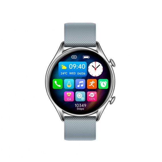 KT60 Smart Watch 1,32 Zoll Bluetooth Anruf Smartwatches Sport Tracker Für Android ios Silber