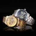 Gewinner Maenner Luxus Business Automatische Mechanische Uhr Mode Edelstahl Band Skeleton Armbanduhr