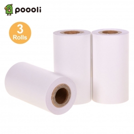 More about Poooli White Blank Klebriges Thermopapier Langlebige 10-jährige Papierrolle BPA-frei 57 * 30 mm (2,17 * 1,18 Zoll) 3 Rollen Komp