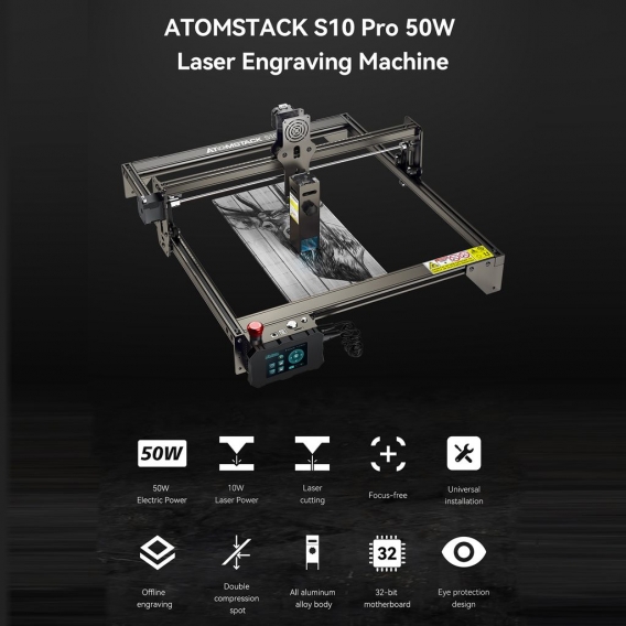 S10 Pro/X7 Pro/A10 Pro ATOMSTAC K  50W Graviermaschinen ,410 * 400 mm Mit Atomstack Air Assist System