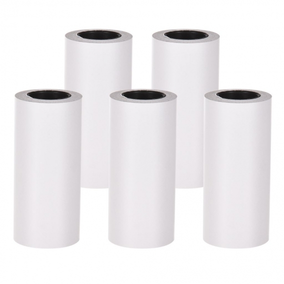 5 Rollen Selbstklebendes Thermopapier Rolle Weißes Klebepapier BPA-frei 57 x 30 mm ohne Trägerpapier für PeriPage PAPERANG Poool