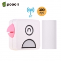 Poooli Pocket Thermodrucker 58 mm Wireless BT-Drucker 300 dpi mit 1 Rolle Thermopapier zum Drucken von Etiketten Listen Fotos Er