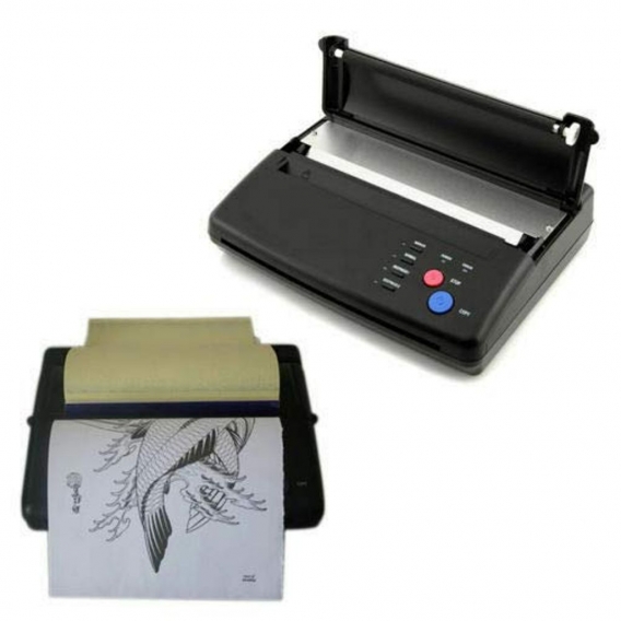 A4 Thermodrucker Kopierer Tattoo Drucker Thermokopierer 5W Thermo Tattoo Transfermaschine Druckerausrüstung, für Temporäre Tatto