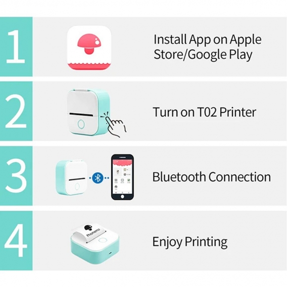 All-in-One Mini-Drucker Tragbarer Multifunktions-Fotodrucker für Handy Drahtloser Sofortbild-Thermodrucker USB Kompatibel mit iO