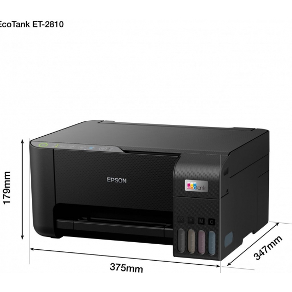 Epson EcoTank ET-2812, Tintenstrahl, Farbdruck, 5760 x 1440 DPI, A4, Direct Printing, Schwarz