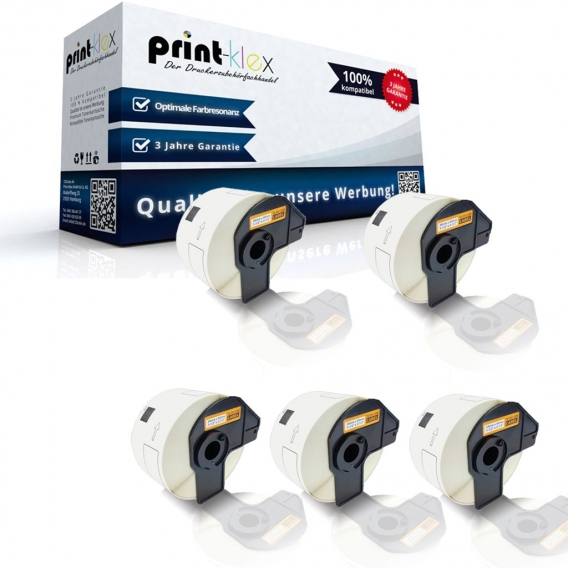 5x Kompatible Etiketten-Rollen für Brother P-Touch DK-11208 P-Touch QL 580 Series QL 650TD QL 700 QL 710W QL 720NW DK11208 38 mm