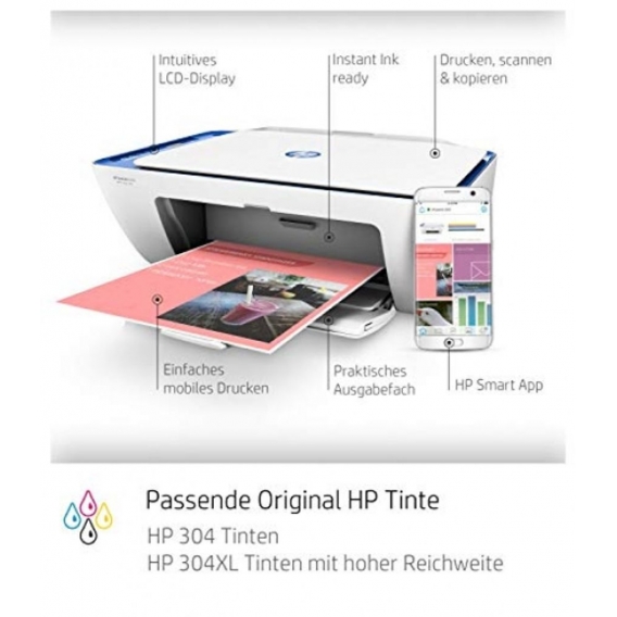 HP DeskJet 2630 Thermal Inkjet 4800 x 1200 DPI 7,5 Seiten pro Minute A4 WLAN